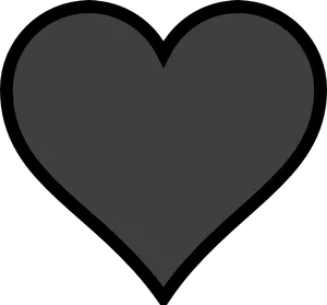 Solid Black Heart Transparent Background PNG Image