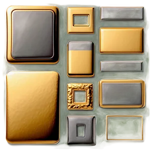 Solid Gold Rectangle Design Png Bct PNG Image