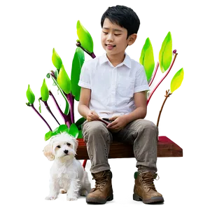 Son And Pet Dog Friendship Png Rxv PNG Image