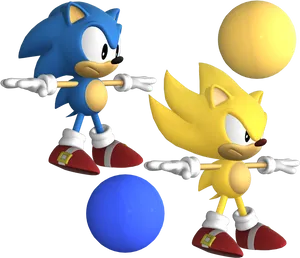 Sonic_and_ Super_ Sonic_ Poses PNG Image