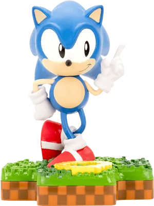 Sonic Figure Pointing Gesture PNG Image