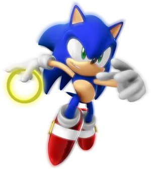 Sonic_ Holding_ Golden_ Ring PNG Image