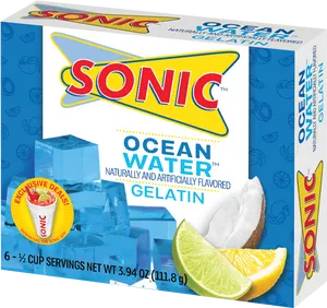 Sonic Ocean Water Gelatin Product Box PNG