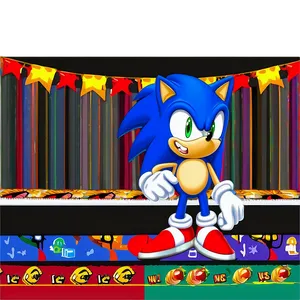 Sonic Party Tablecloth Design Png Fgb60 PNG Image