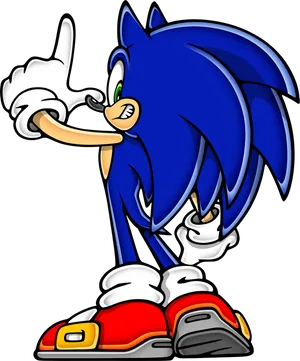 Sonic Pointing Adventure Pose PNG Image