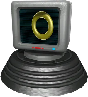 Sonic Ring Monitor3 D Model PNG Image