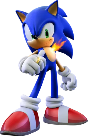 Sonic_the_ Hedgehog_ Posing PNG Image