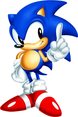 Sonic Thumbs Up Pose PNG Image