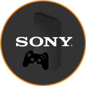 Sony Brand Logowith Consoleand Controller PNG Image