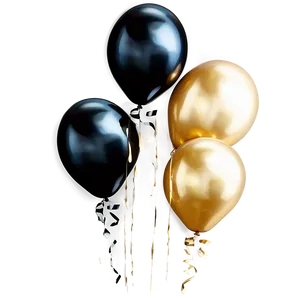 Sophisticated Black Gold Balloons Png 41 PNG Image