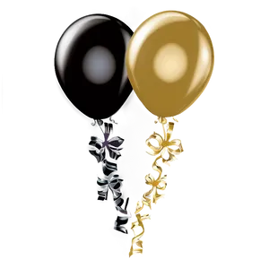 Sophisticated Black Gold Balloons Png Hnd PNG Image