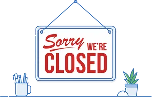 Sorry We Are Closed Sign PNG Image