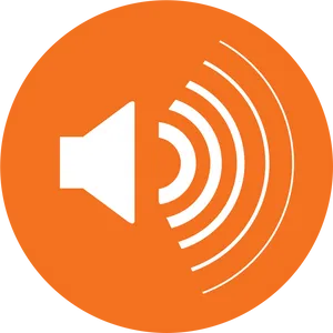 Sound Icon Orange Background PNG Image