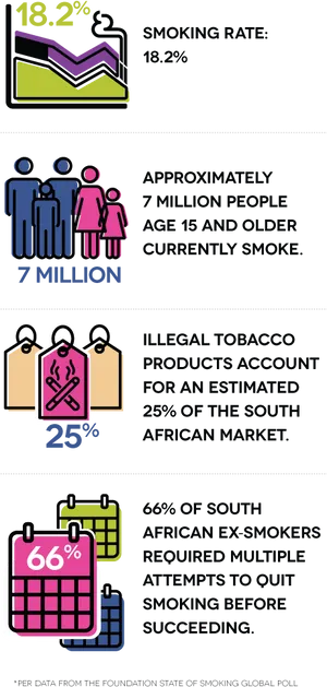 South Africa Smoking Statistics Infographic PNG Image