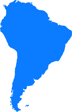 South America Blue Map Silhouette PNG Image