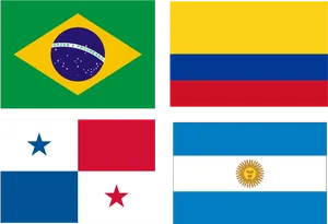 South American Flags Collage PNG Image