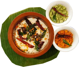 South Indian Cuisine Served Traditionally PNG Image