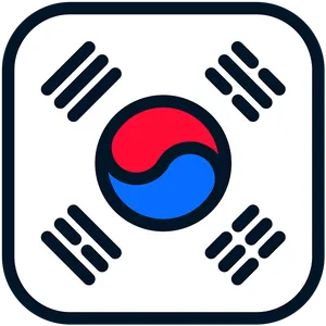 South Korean Flag Graphic PNG Image