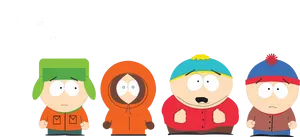 South Park Characters Standing PNG Image