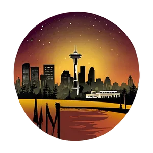 Space Needle Illustration Png Hjb PNG Image