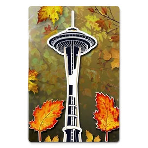 Space Needle In Autumn Png Fon PNG Image