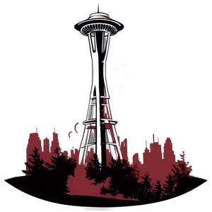 Space Needle Sunset Png Hor75 PNG Image