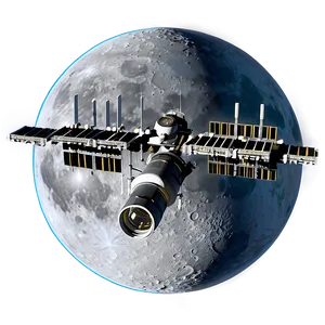 Space Station With Moon Background Png 06132024 PNG Image