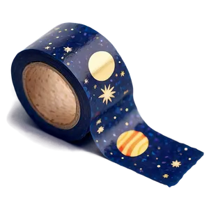 Space Themed Washi Tape Aesthetic Png Ern90 PNG Image