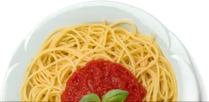 Spaghettiwith Tomato Sauceand Basil PNG