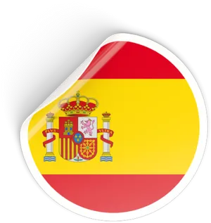 Spain Flag Button Graphic PNG Image