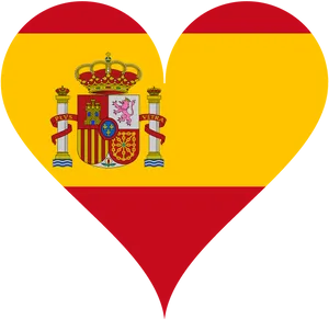 Spain Flag Heart Shape PNG Image