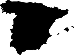 Spain Map Silhouette PNG Image