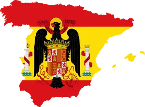 Spain Mapwith Coatof Arms PNG Image