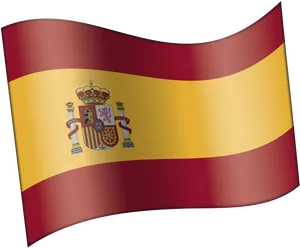 Spain National Flag Waving PNG Image