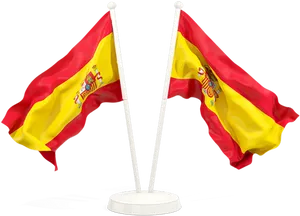 Spanish Flags Waving PNG Image