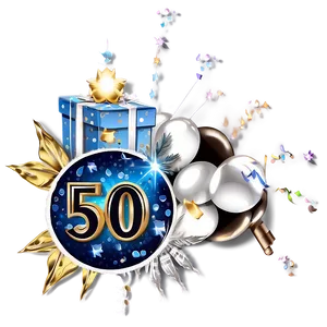 Sparkling 50th Birthday Festivities Png 06272024 PNG Image