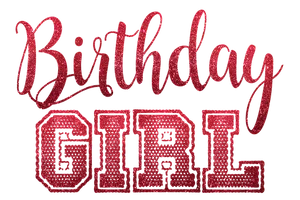 Sparkling Birthday Girl Text PNG
