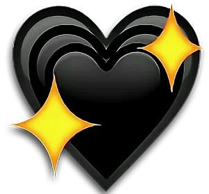 Sparkling_ Black_ Heart_ Emoji PNG Image