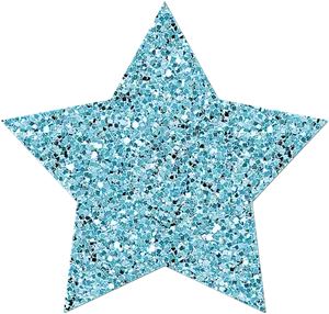 Sparkling Blue Glitter Star PNG Image