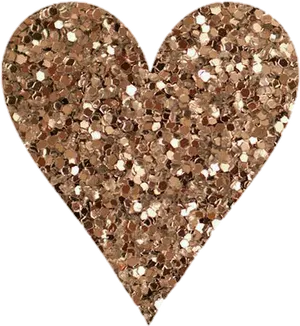 Sparkling Bronze Heart Glitter Overlay PNG Image