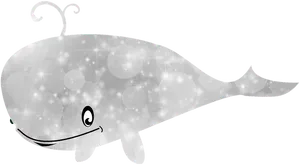 Sparkling Cartoon Whale Clipart PNG Image