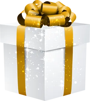 Sparkling Christmas Gift Box PNG Image