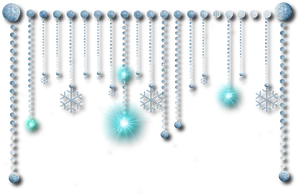 Sparkling Christmas Snowflakes Border PNG Image