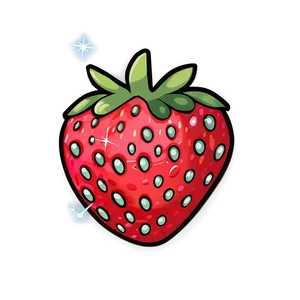 Sparkling Cute Strawberry Png Qgv43 PNG Image