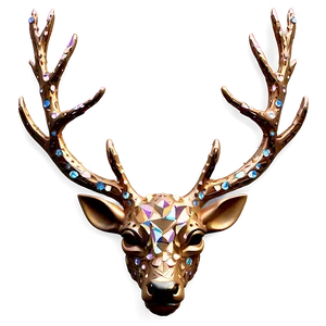 Sparkling Deer Head Decoration Png Sxo27 PNG Image