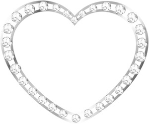 Sparkling Diamond Heart Outline PNG Image