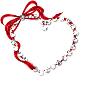 Sparkling Diamond Heartwith Red Ribbon PNG Image