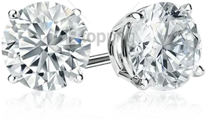 Sparkling Diamond Stud Earrings PNG Image