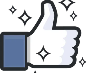 Sparkling Facebook Like Icon PNG Image