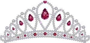 Sparkling Gemstone Crown Illustration PNG Image